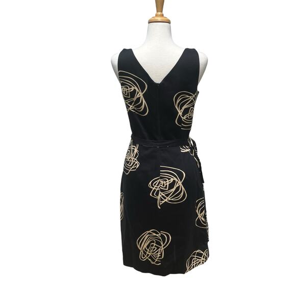 David Miester Dress Sz 8 Black Sheath Sleeveless Geometric Print Career Unworn - Picture 6 of 16